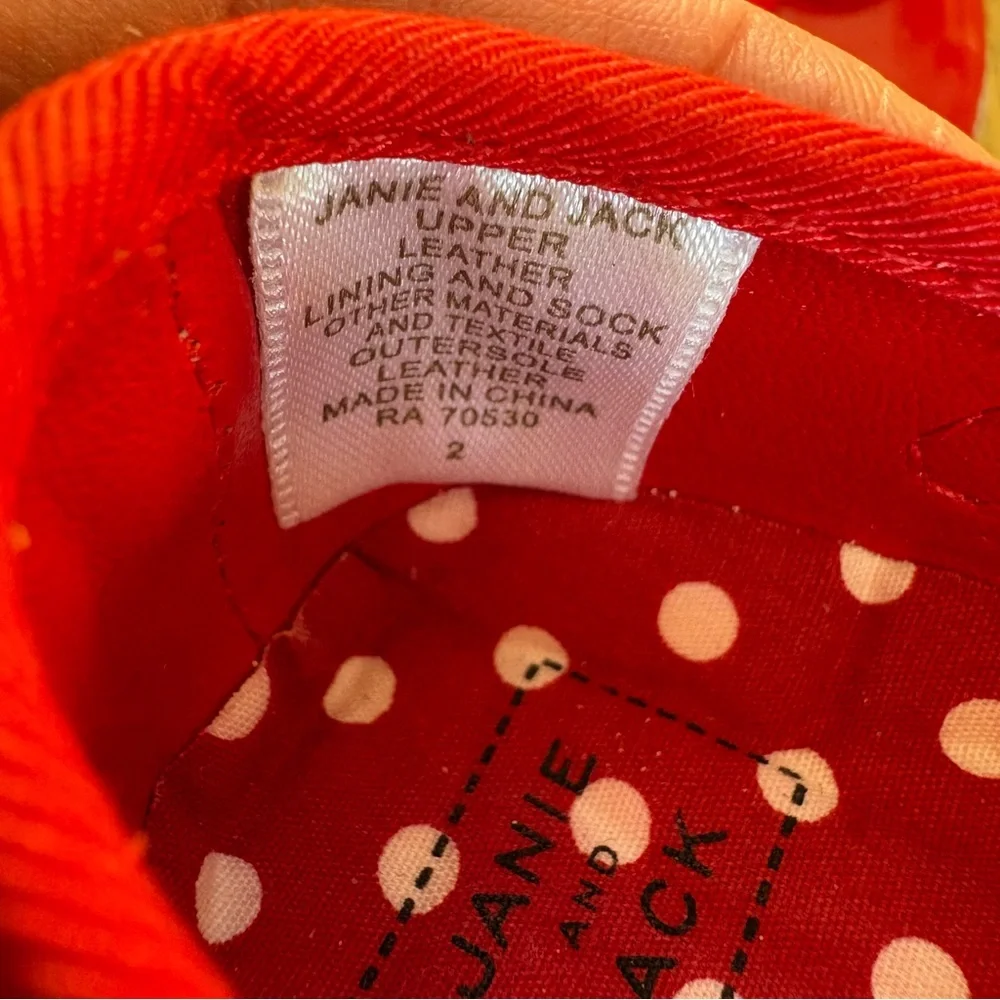 Janie And Jack Red Baby Shoes Mary Jane Ballet Flats Red Christmas Outfit Size 2